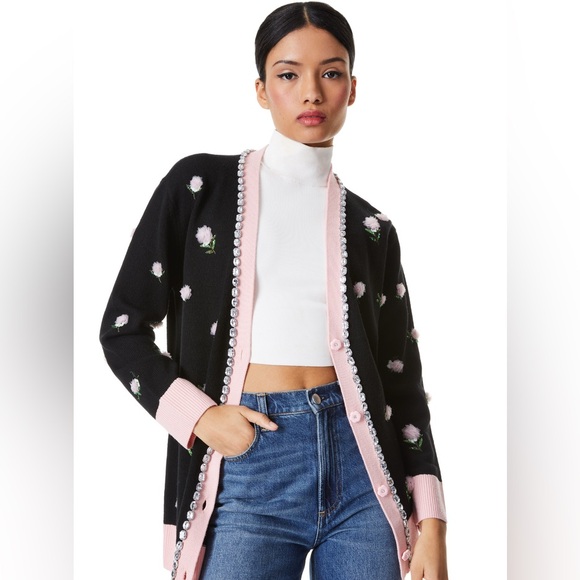 Alice + Olivia Bradford Floral Embellished Cardigan - Picture 1 of 5